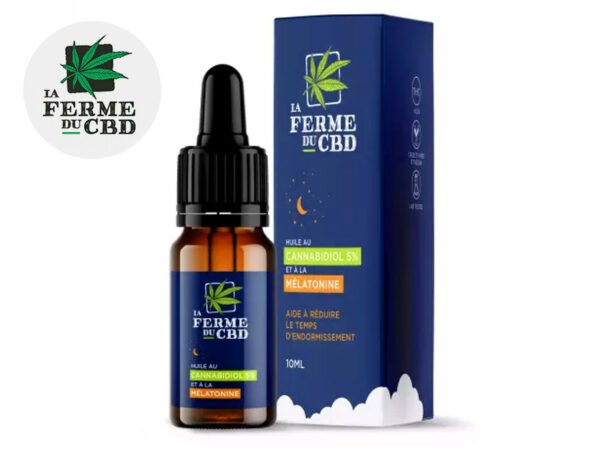 Huile Mélatonine CBD CBN 5% bio - La Ferme du CBD