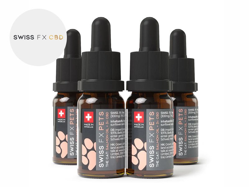 Pack 4 Huiles CBD pour Chats 3% (Saumon) - SWISS FX