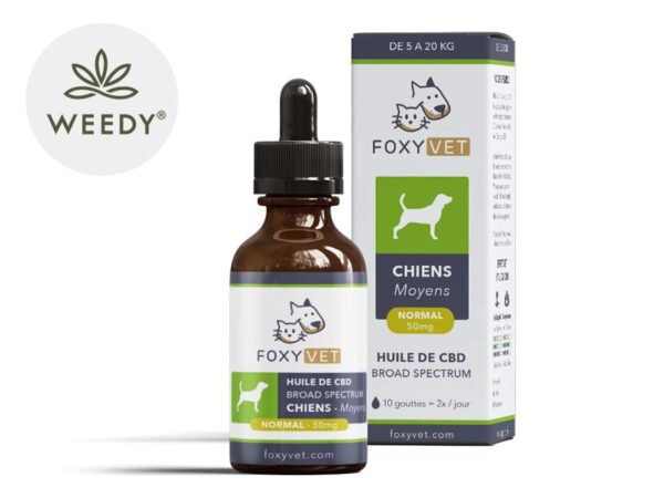 Huile CBD pour Moyen Chien 5% - Foxyvet